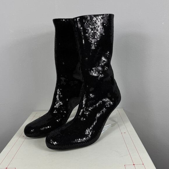 New Alexander McQueen Women's Sequin Shard Wedge Sock Boot Size EU 38.5 - Picture 3 of 12